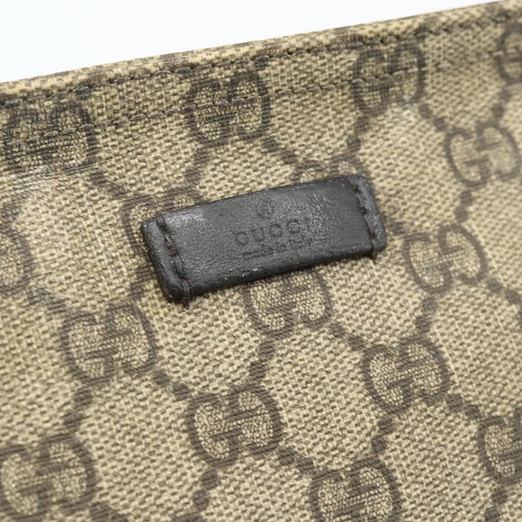 GUCCI GG Supreme Shoulder Bag PVC Beige Gold 201446 Auth ka4112