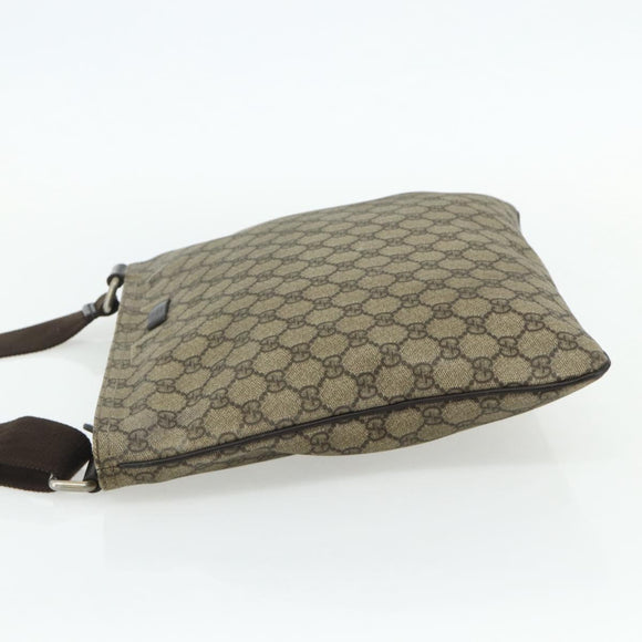 GUCCI GG Supreme Shoulder Bag PVC Beige Gold 201446 Auth ka4112