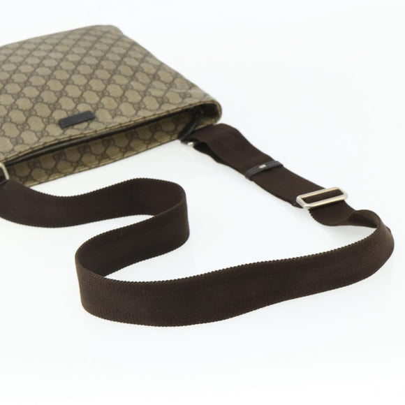 GUCCI GG Supreme Shoulder Bag PVC Beige Gold 201446 Auth ka4112