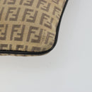 FENDI Zucchino Canvas Shoulder Bag Beige Silver Auth ka4113-9