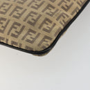 FENDI Zucchino Canvas Shoulder Bag Beige Silver Auth ka4113-15