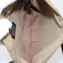 FENDI Zucchino Canvas Shoulder Bag Beige Silver Auth ka4113-11