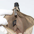 FENDI Zucchino Canvas Shoulder Bag Beige Silver Auth ka4113-18