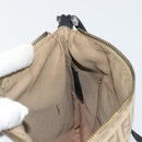 FENDI Zucchino Canvas Shoulder Bag Beige Silver Auth ka4113-19