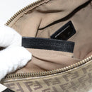 FENDI Zucchino Canvas Shoulder Bag Beige Silver Auth ka4113-12
