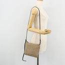 FENDI Zucchino Canvas Shoulder Bag Beige Silver Auth ka4113-21