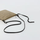 FENDI Zucchino Canvas Shoulder Bag Beige Silver Auth ka4113-7