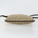 FENDI Zucchino Canvas Shoulder Bag Beige Silver Auth ka4113-5