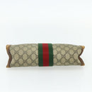 GUCCI GG Supreme Web Sherry Line Clutch Bag PVC Beige Red 422 39 012 Auth ka4114-6