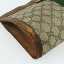 GUCCI GG Supreme Web Sherry Line Clutch Bag PVC Beige Red 422 39 012 Auth ka4114-8