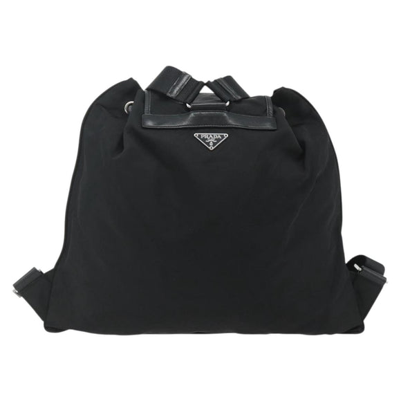 PRADA Backpack Nylon Black Silver Auth ka4116A