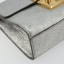 GUCCI Chain Shoulder Bag Leather Gold Silver 409487 Auth ka4117-15