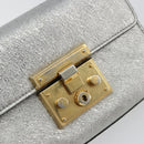 GUCCI Chain Shoulder Bag Leather Gold Silver 409487 Auth ka4117-9