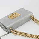 GUCCI Chain Shoulder Bag Leather Gold Silver 409487 Auth ka4117-6
