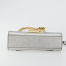 GUCCI Chain Shoulder Bag Leather Gold Silver 409487 Auth ka4117-5