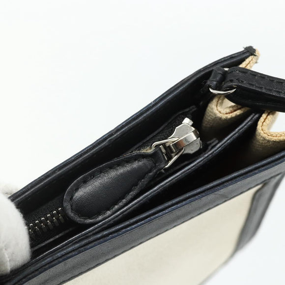 BALENCIAGA Shoulder Bag Canvas Black White 339937 Auth ka4118