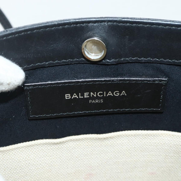 BALENCIAGA Shoulder Bag Canvas Black White 339937 Auth ka4118