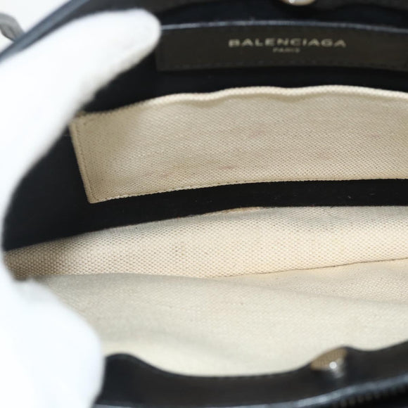 BALENCIAGA Shoulder Bag Canvas Black White 339937 Auth ka4118