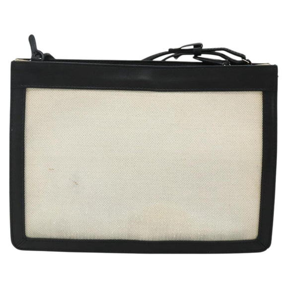 BALENCIAGA Shoulder Bag Canvas Black White 339937 Auth ka4118