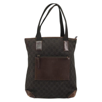GUCCI GG Canvas Tote Bag Brown Silver 28892 Auth ka4120 - 0