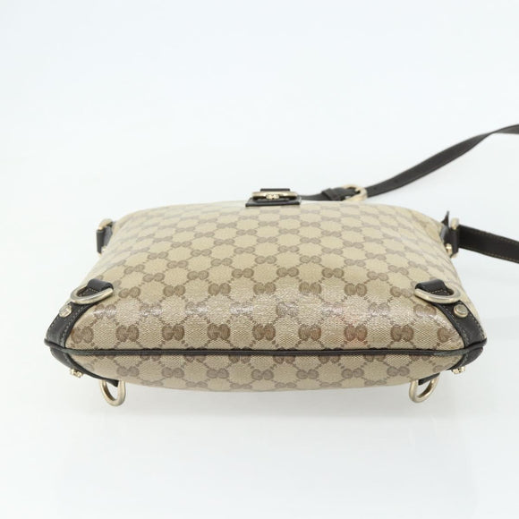 GUCCI GG Crystal Abbey Bag Coated Canvas Outlet Gold Brown 268642 Auth ka4121