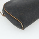Christian Dior Honeycomb Canvas Shoulder Bag PVC Black Gold Auth ka4124-13