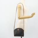Christian Dior Honeycomb Canvas Shoulder Bag PVC Black Gold Auth ka4124-19