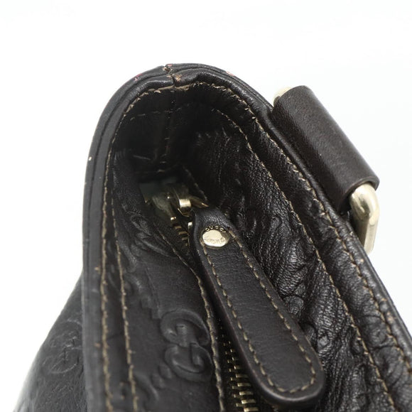 GUCCI GG Canvas Guccissima Shoulder Bag Leather Brown Gold 201446 Auth ka4129