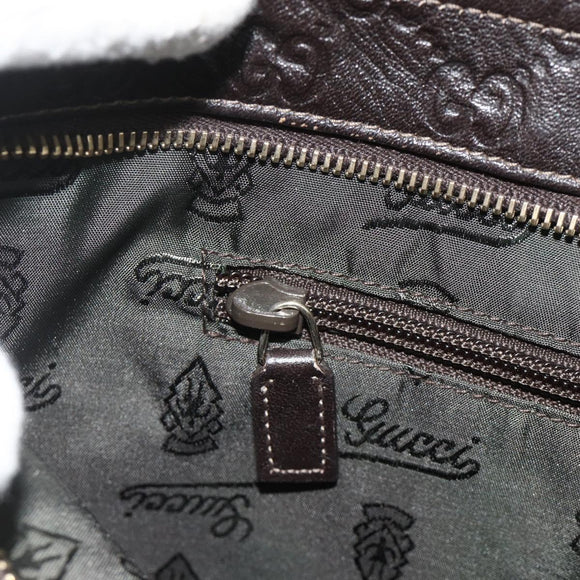 GUCCI GG Canvas Guccissima Shoulder Bag Leather Brown Gold 201446 Auth ka4129