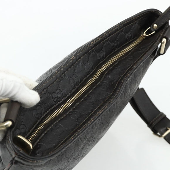GUCCI GG Canvas Guccissima Shoulder Bag Leather Brown Gold 201446 Auth ka4129