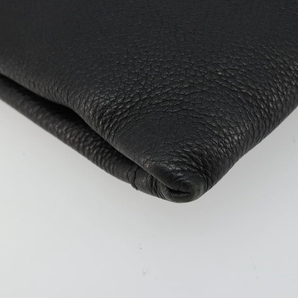 PRADA Vitterodino Shoulder Bag Leather Black Gold Auth ka4130