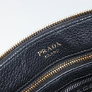 PRADA Vitterodino Shoulder Bag Leather Black Gold Auth ka4130-19