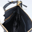 PRADA Vitterodino Shoulder Bag Leather Black Gold Auth ka4130-20