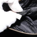 PRADA Vitterodino Shoulder Bag Leather Black Gold Auth ka4130-12