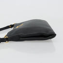 PRADA Vitterodino Shoulder Bag Leather Black Gold Auth ka4130-4