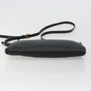 PRADA Vitterodino Shoulder Bag Leather Black Gold Auth ka4130-5