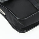 PRADA Schoudertas Nylon Leer Zwart Zilver Auth ka4132A-15