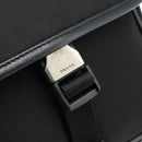 PRADA Schoudertas Nylon Leer Zwart Zilver Auth ka4132A-9
