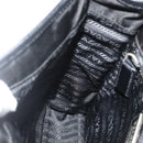 PRADA Schoudertas Nylon Leer Zwart Zilver Auth ka4132A-21