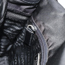 PRADA Schoudertas Nylon Leer Zwart Zilver Auth ka4132A-22