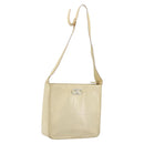 Salvatore Ferragamo Gancini Shoulder Bag Leather Beige Gold Auth ka4133-1