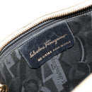 Salvatore Ferragamo Gancini Shoulder Bag Leather Beige Gold Auth ka4133-12