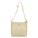 Salvatore Ferragamo Gancini Shoulder Bag Leather Beige Gold Auth ka4133-13