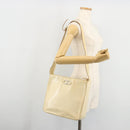 Salvatore Ferragamo Gancini Shoulder Bag Leather Beige Gold Auth ka4133-23