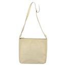 Salvatore Ferragamo Gancini Shoulder Bag Leather Beige Gold Auth ka4133-2