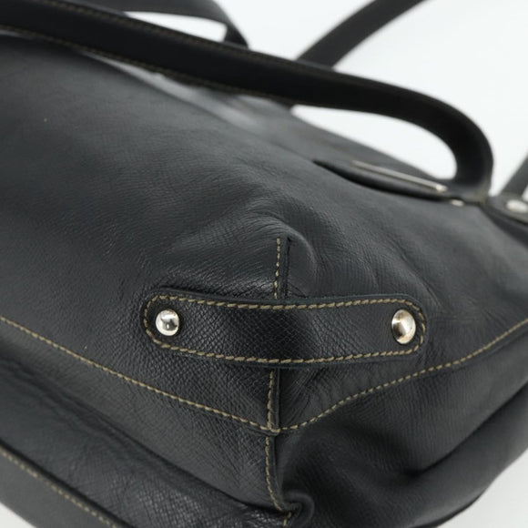 Salvatore Ferragamo Tote Bag Leather Black Silver Auth ka4136