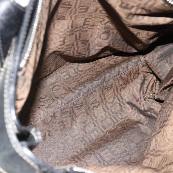 Salvatore Ferragamo Tote Bag Leather Black Silver Auth ka4136