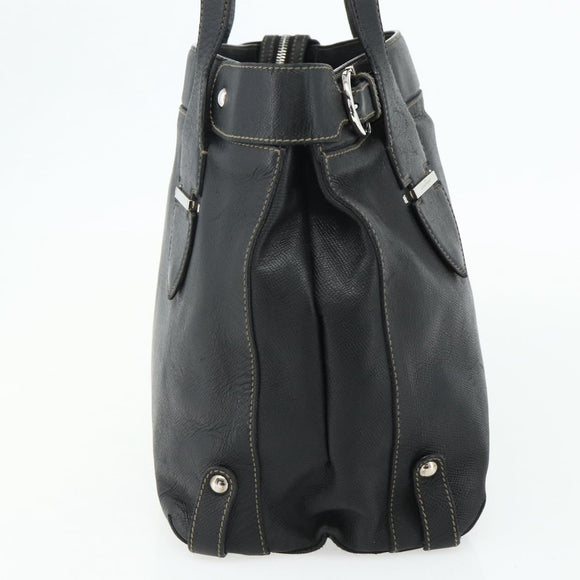 Salvatore Ferragamo Tote Bag Leather Black Silver Auth ka4136