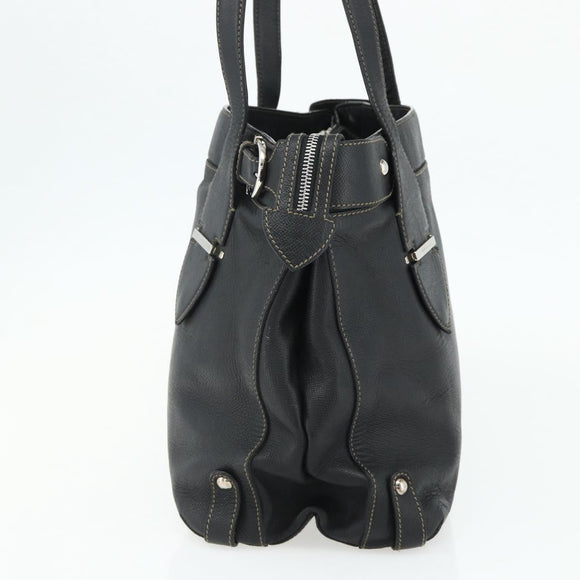 Salvatore Ferragamo Tote Bag Leather Black Silver Auth ka4136