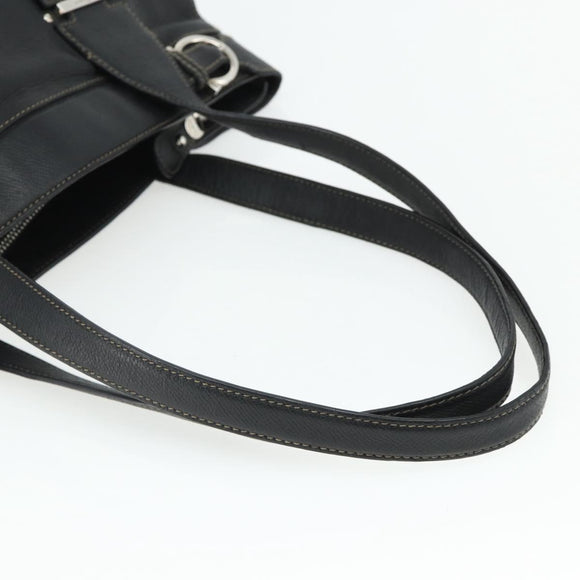 Salvatore Ferragamo Tote Bag Leather Black Silver Auth ka4136